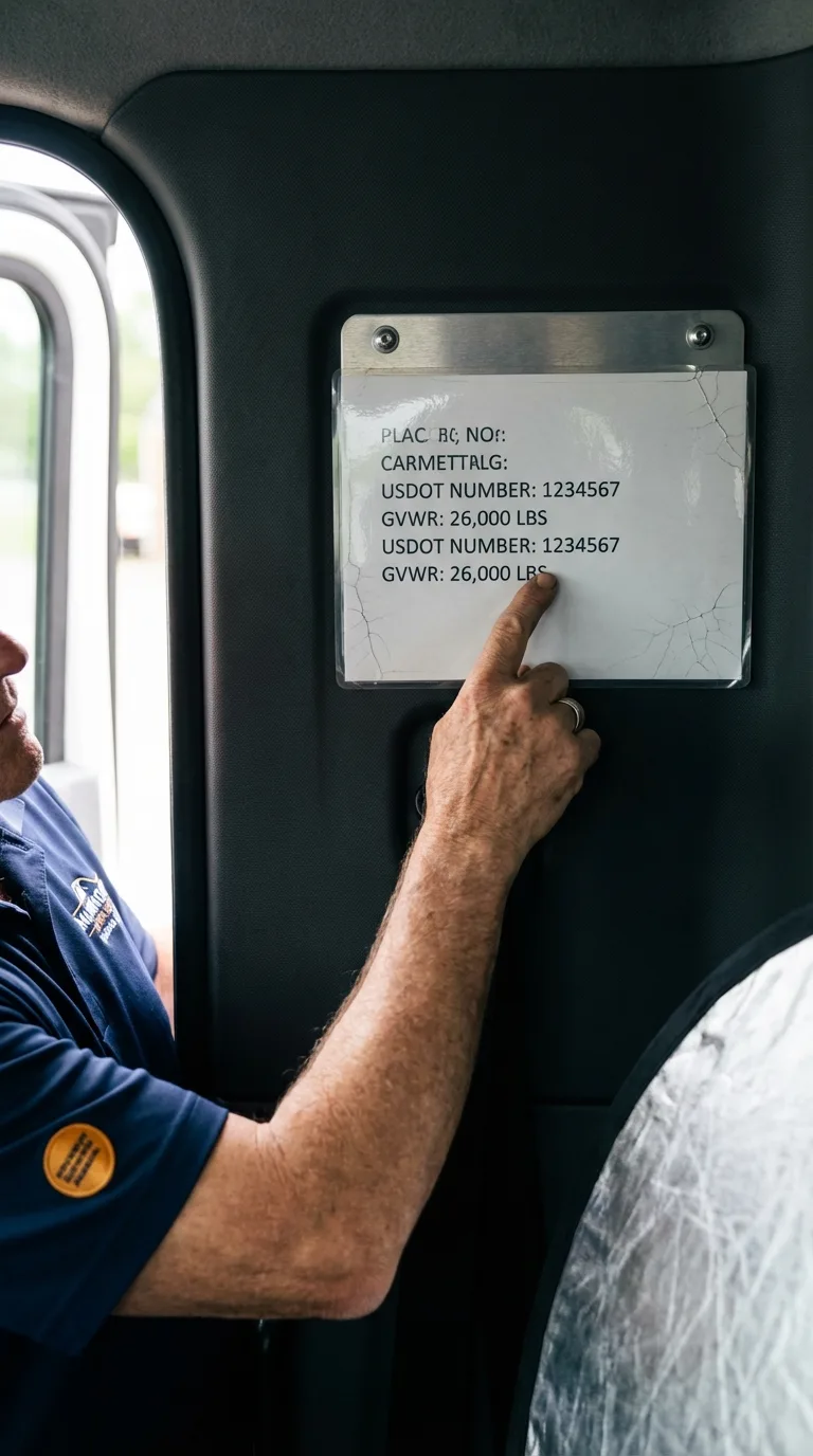 USDOT licensing placard verification in Saratoga